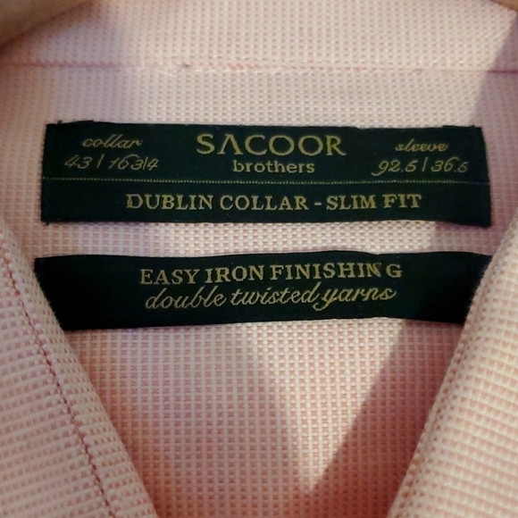 Sacoor Brothers Dublin Collar Slim Fit Long Sleeve Dress Shirt - Picture 4 of 7